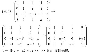 自考《高等数学（工专）》真题练习：线性方程组解的特征2