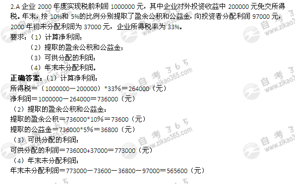 2004年1月自考《企业会计学》真题及答案</p>
<p>（6）2