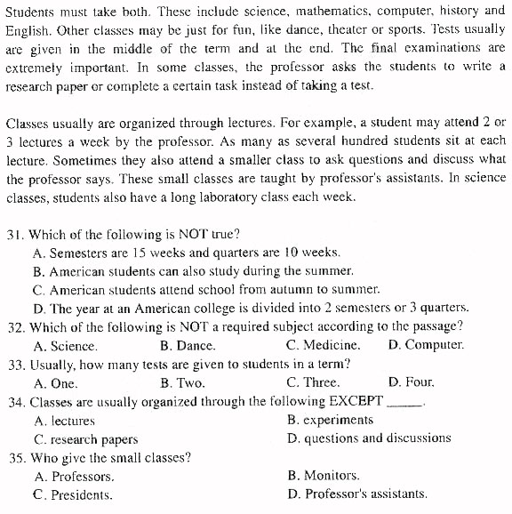 2003年4月全国高等教育自学考试英语（一）试题（下）5