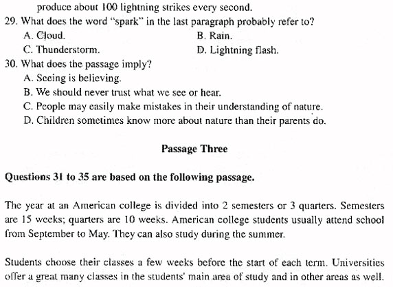 2003年4月全国高等教育自学考试英语（一）试题（下）4