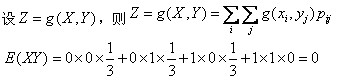 自考《概率论与数理统计（经管类）》真题练习：二维离散型随机变量函数的数学期望的计算方法3