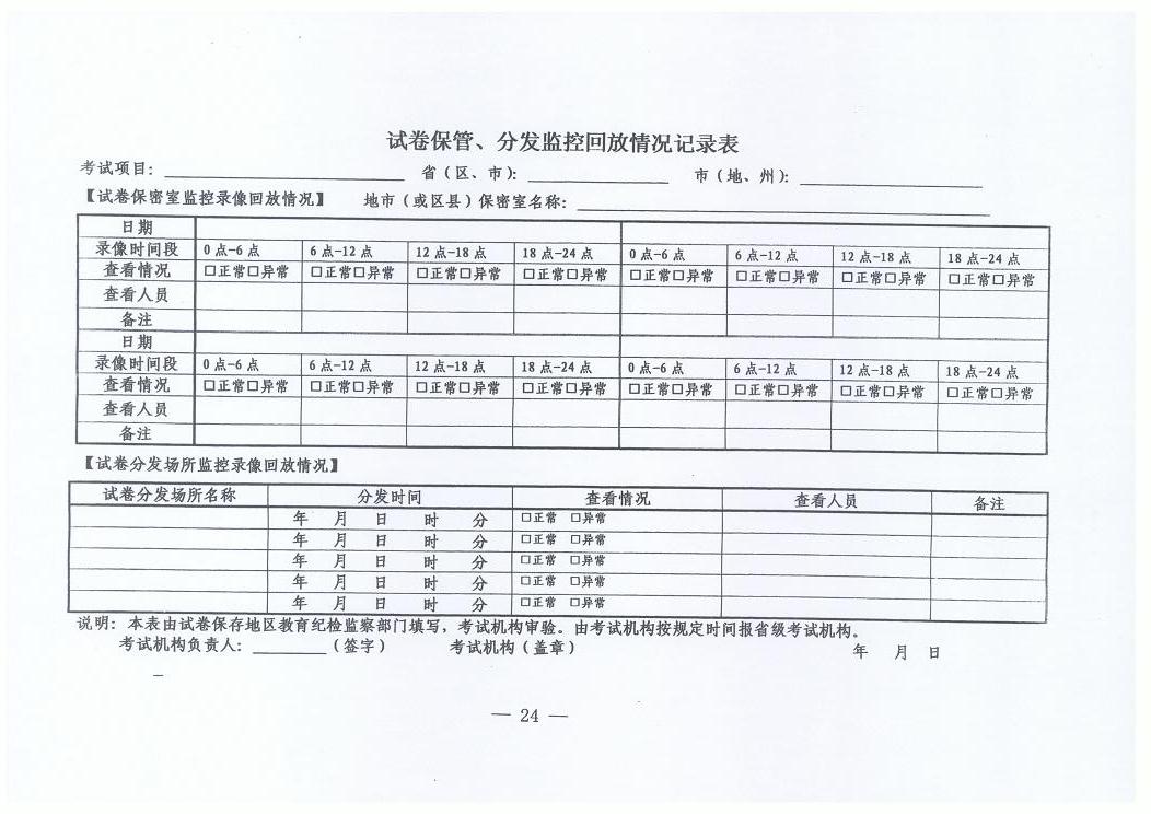 2013年内蒙古自治区自考试卷保管、分发环节监控录像回放工作要求2